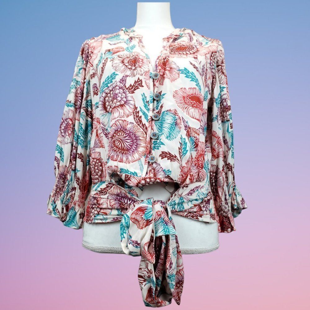 Anthropologie Tugboat Saraya Floral Blouse - Picture 6 of 15